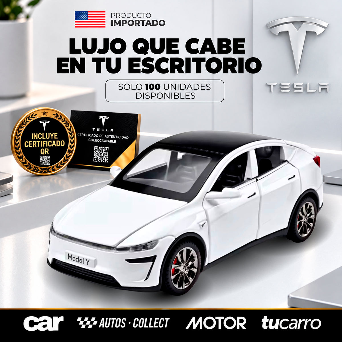 TESLA MODEL Y · LUJO QUE CABE EN TU ESCRITORIO
